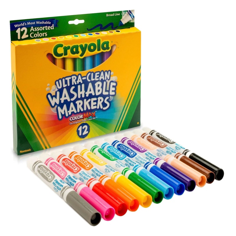 Crayola - Ultra-Clean Washable Broad Line Markers Pack of 12