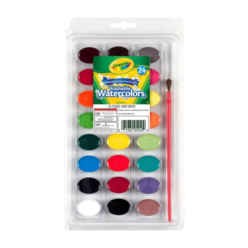 Crayola Washable Watercolors with Brush 24pc