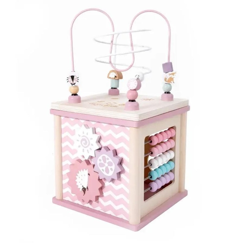 Woody Buddy - Activity Cube - Pink