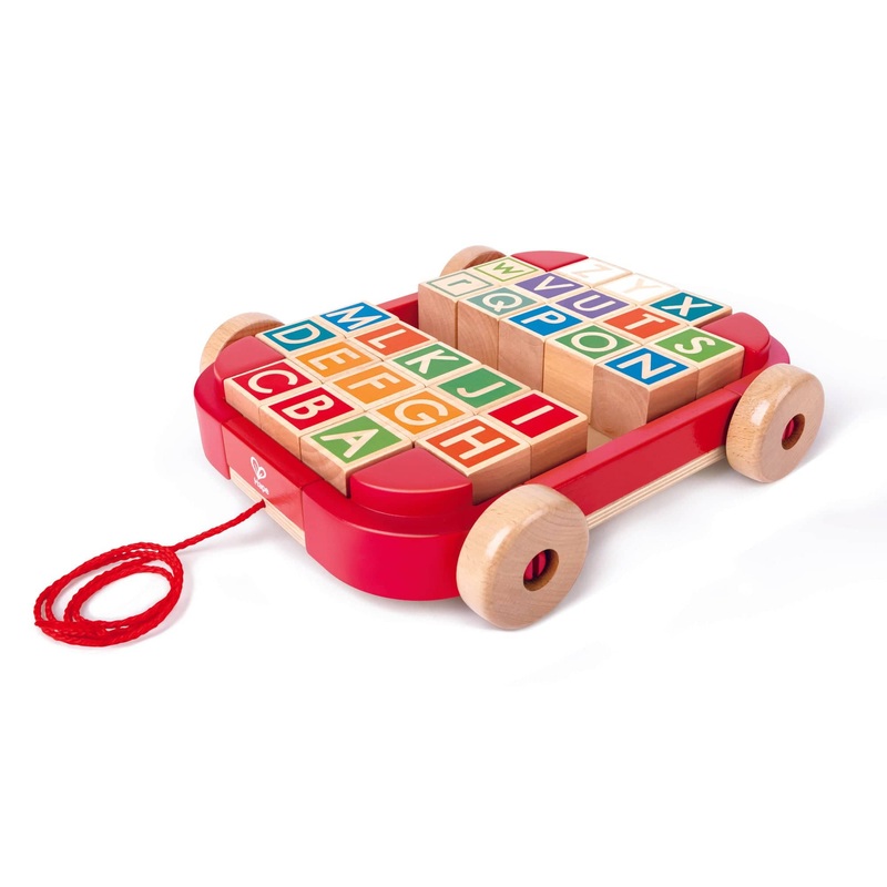Hape Pull-along Cart with Stacking Blocks