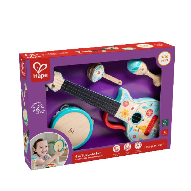 Hape 4 in 1 Ukulele Set