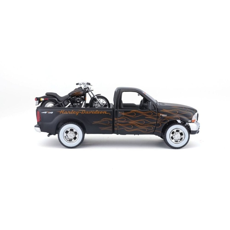 Maisto 1:24 Ford F-350 Super Duty Pickup W/ 1:24 Fxstb Night Train