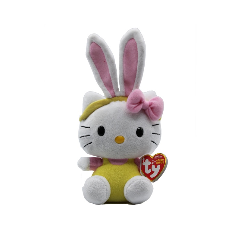 Ty Beanie Baby: Hello Kitty the Cat - Bunny Yellow Overalls
