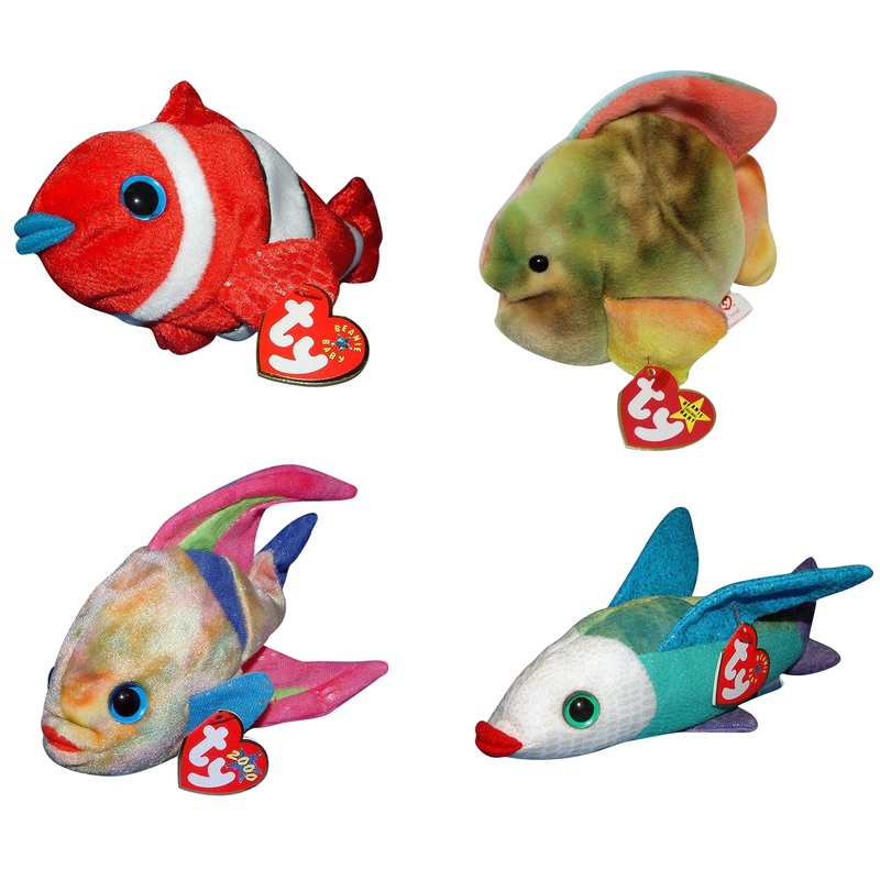Ty Beanie Baby: Fish set of Four
