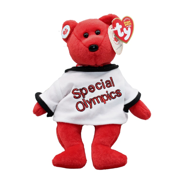 Ty Beanie Baby: Canada the Bear | Special Olympics | White