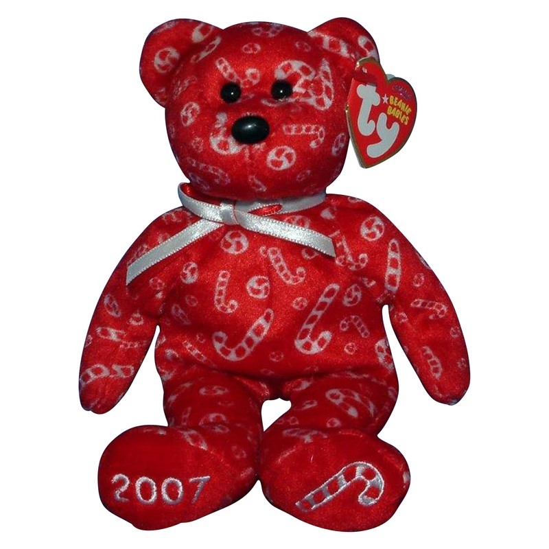 Ty Beanie Baby: Candy Canes the Red Bear - Hallmark Gold Crown Exclusive