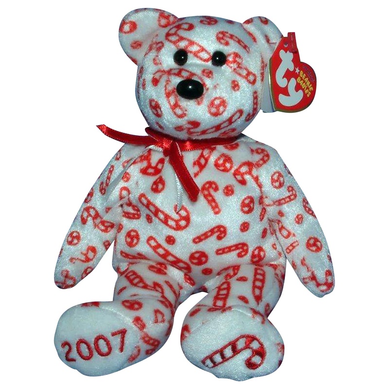 Ty Beanie Baby: Candy Canes the White Bear - Hallmark Gold Crown Exclusive