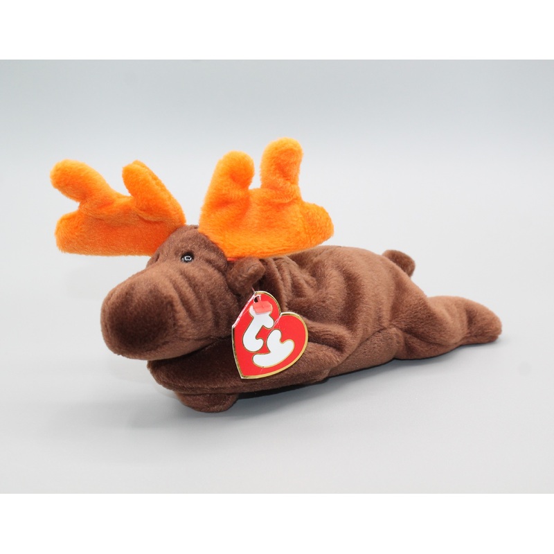 Ty Beanie Baby: Chocolate the Moose | Tags: Non-Mint 3-1 | Actual Photos