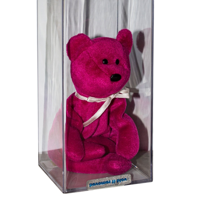 Authenticated Beanie Baby: New Face Teddy - Magenta