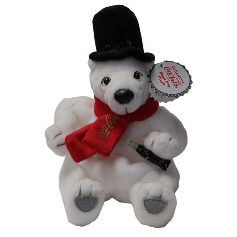 Coke Plush: Bear in a 2000 Hat