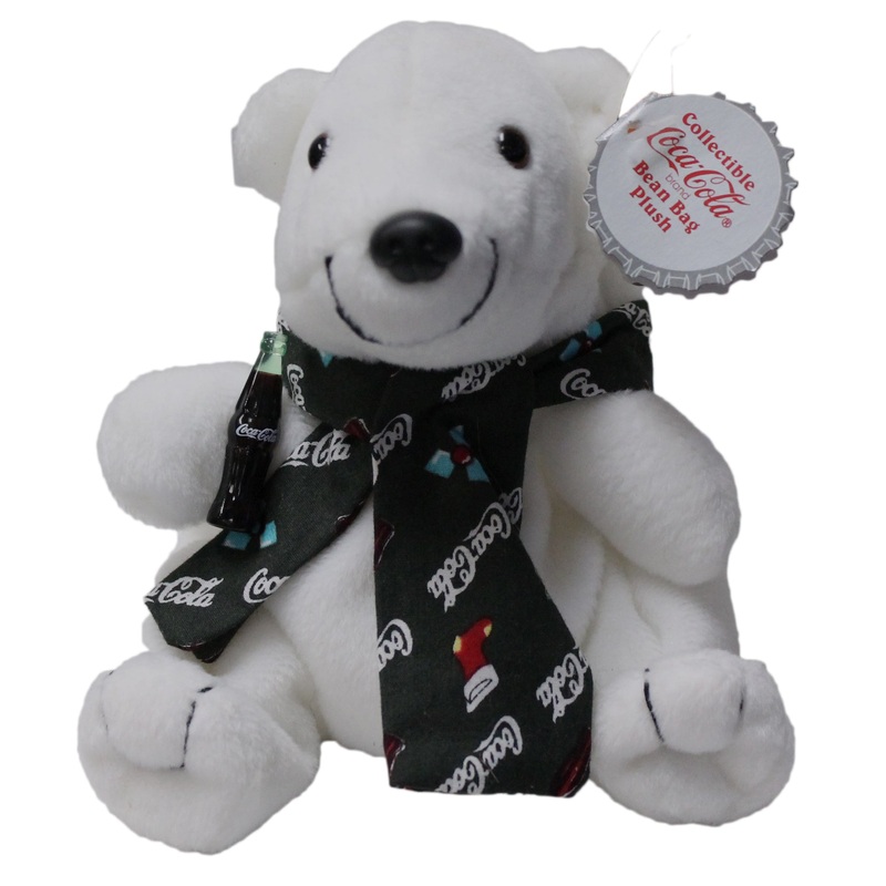 Coke Plush: Holiday Bear in Holiday Scarf
