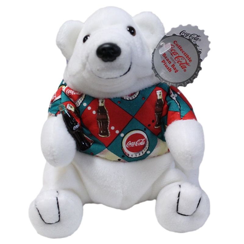 Coke Plush: Polar Bear in Argyle Shirt