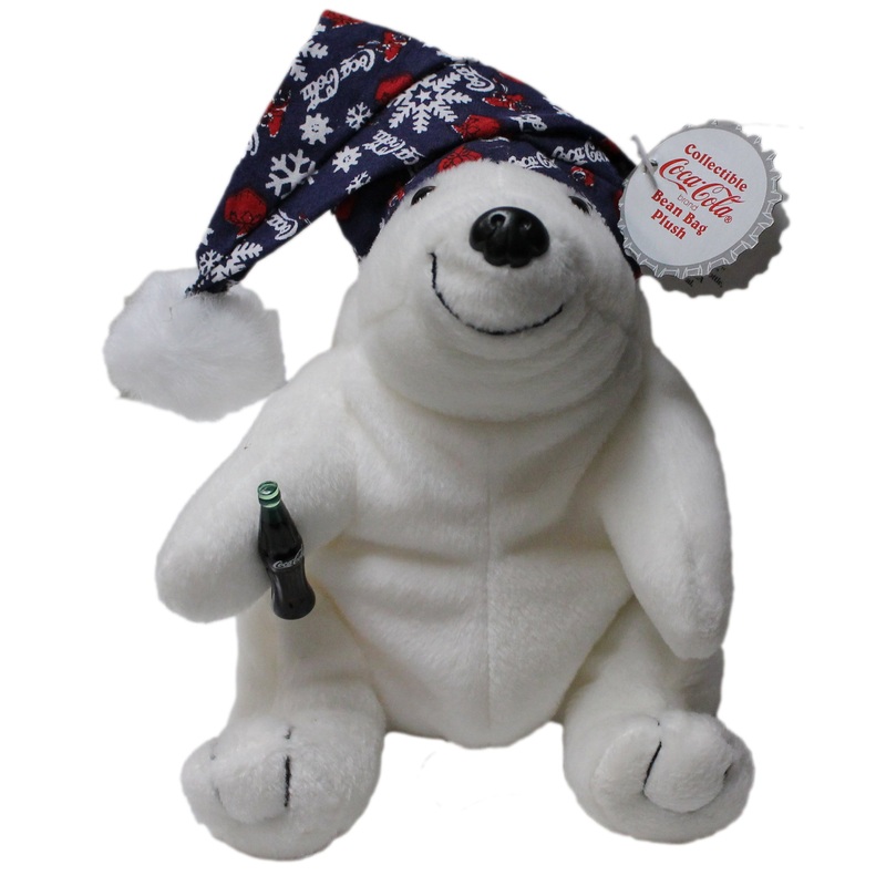Coke Plush: Polar Bear in Blue Night Cap