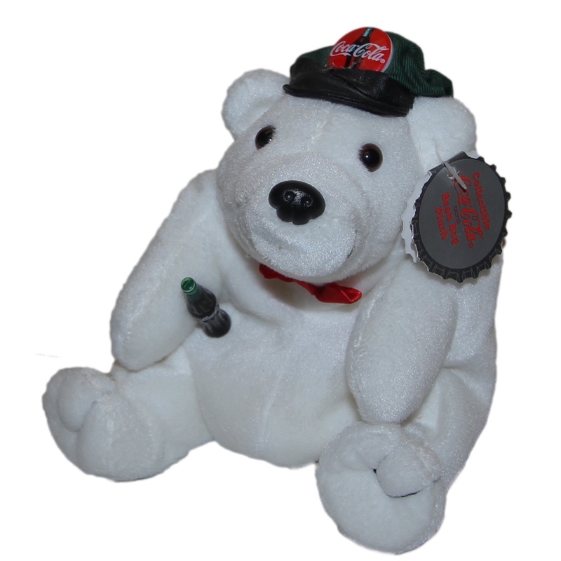 Coke Plush: Polar Bear in Drivers Cap and Bowtie