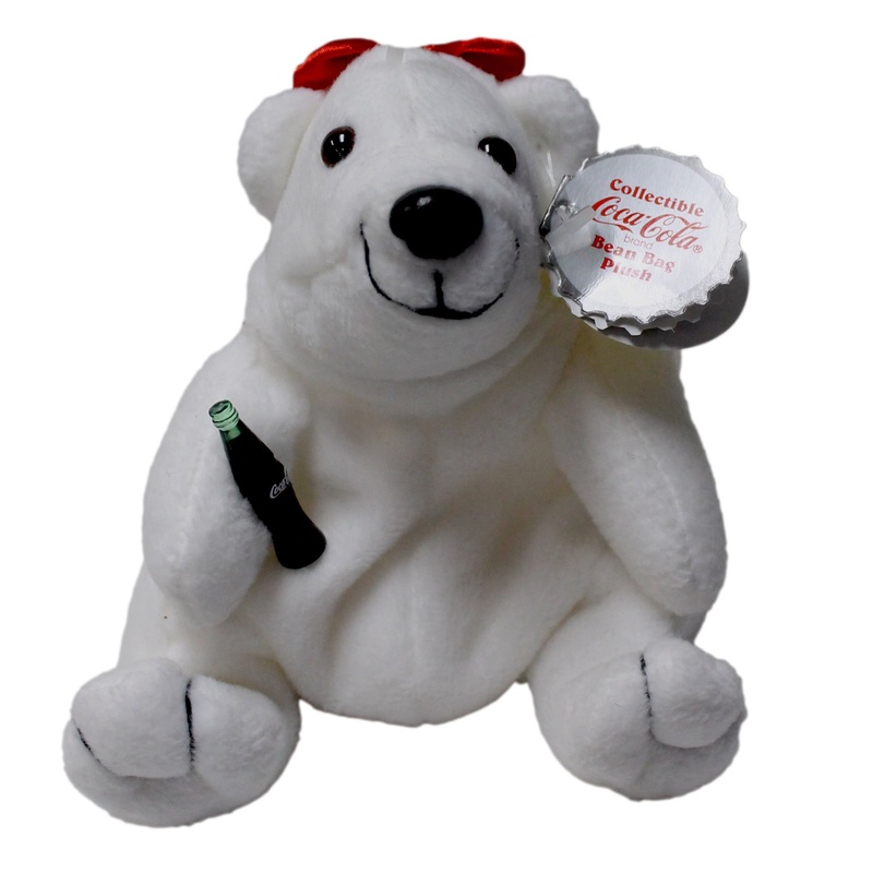 Coke Plush: Polar Bear in Red Bow