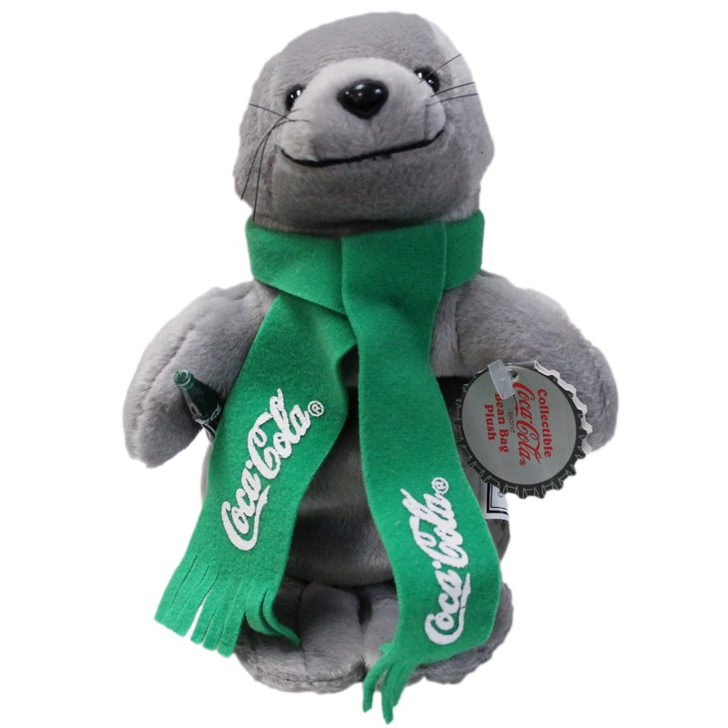 Coke Plush: Seal in Green Scarf