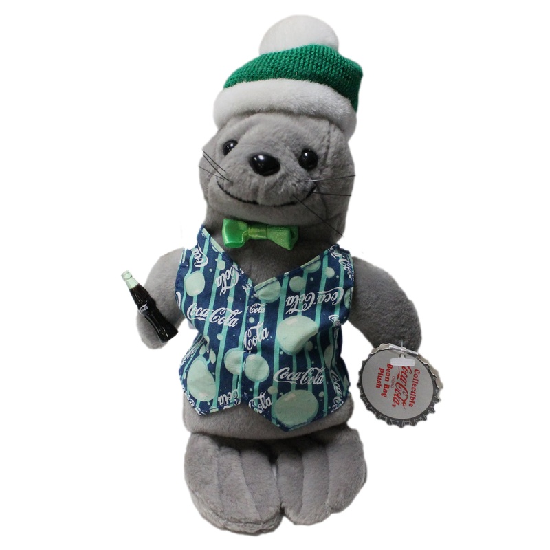 Coke Plush: Seal in Striped Vest and Knit Cap