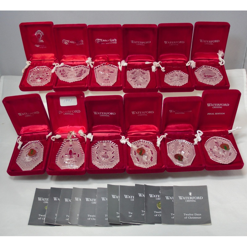 12 Days of Christmas Waterford Ornaments | Full Set | Includes Rare 1982
