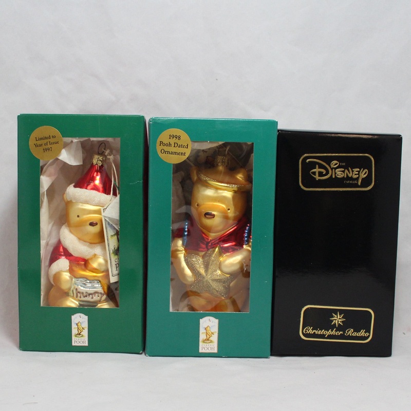 Blown Glass Ornaments: Winnie the Pooh - Lot of 3