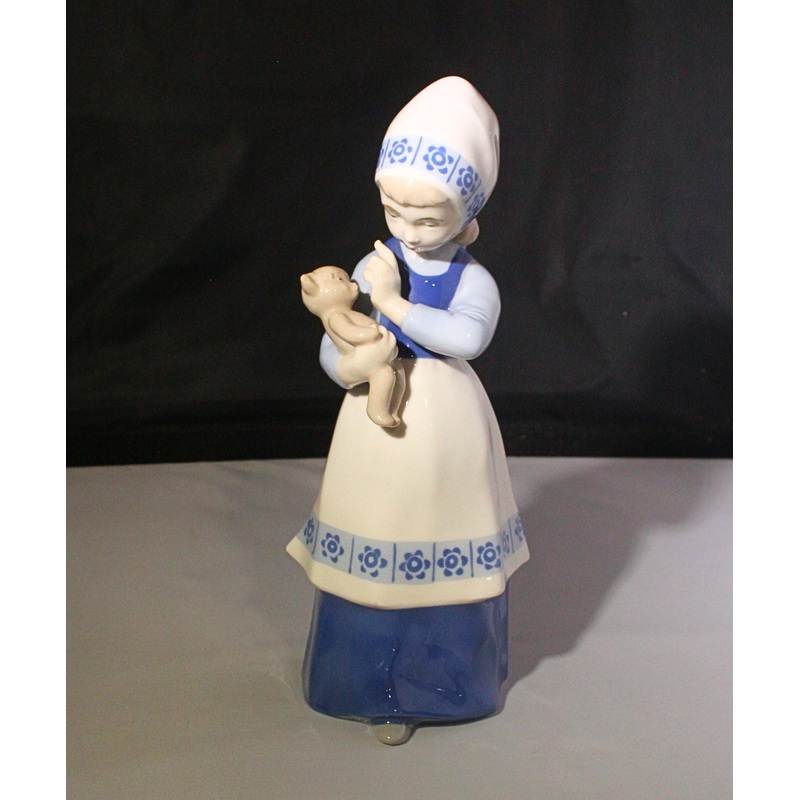 "Girl Holding Teddy Bear" Figurine