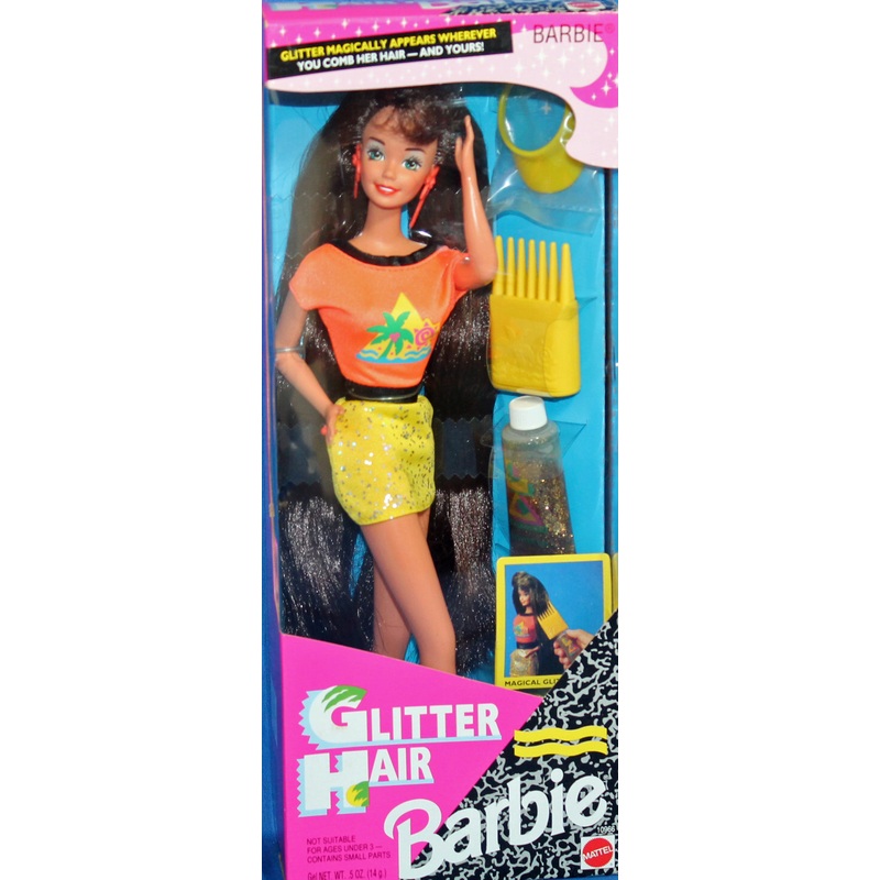 1993 Glitter Hair Brunette Barbie (10966)