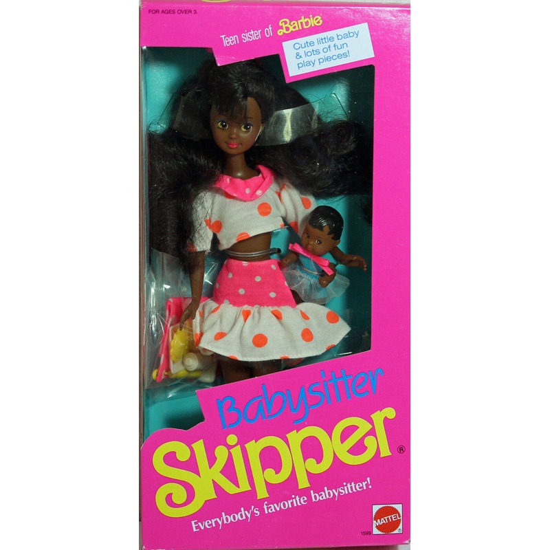 1990 Babysitter Skipper with Baby Barbie (1599) - African American