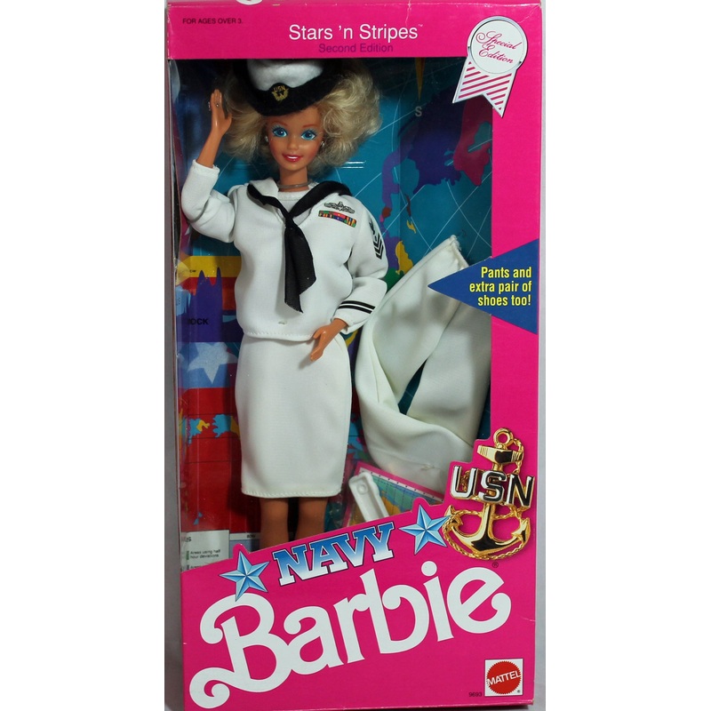 1990 Stars 'n Stripes Navy Barbie (9693)