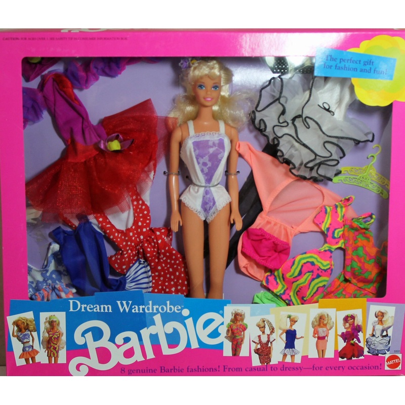1991 Dream Wardrobe Barbie with 8 Fashions (3331)