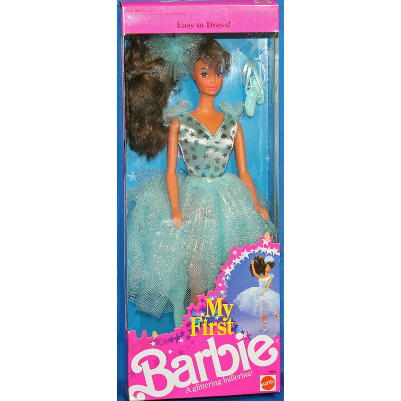1991 My First Barbie Brunette Glittering Ballerina Barbie (3864)