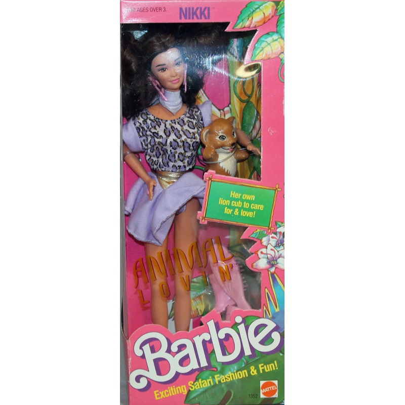 1988 Animal Lovin' Nikki Barbie With Lion Cub (1352)