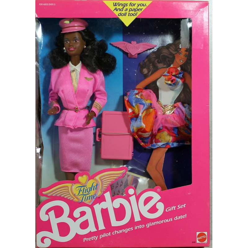 1989 Flight Time Barbie Gift Set Barbie (9916) - African American