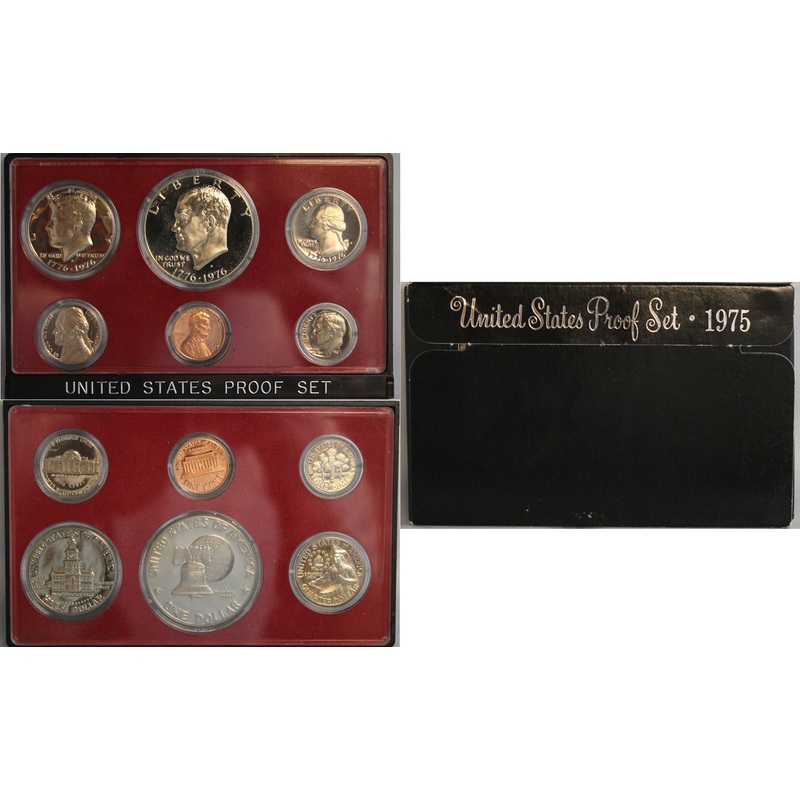 1975 Proof Set CN-Clad Bicentennial Designs (OGP) 6 coins