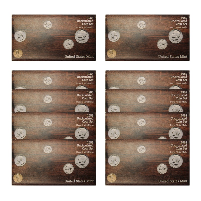 1985 PD US Mint set 10 Pack (OGP) 100 coins