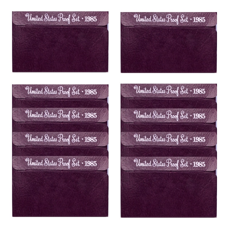 1985 Proof set 10 Pack CN-Clad Kennedy Half dollar Washington - (OGP) 50 coins