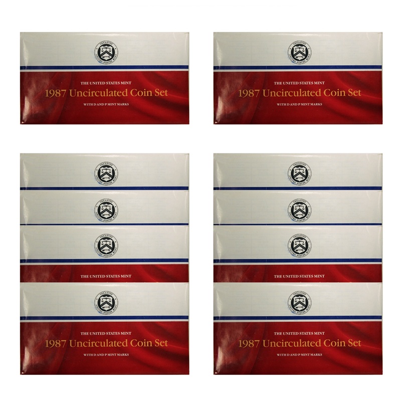 1987 PD US Mint set 10 Pack (OGP) 100 coins