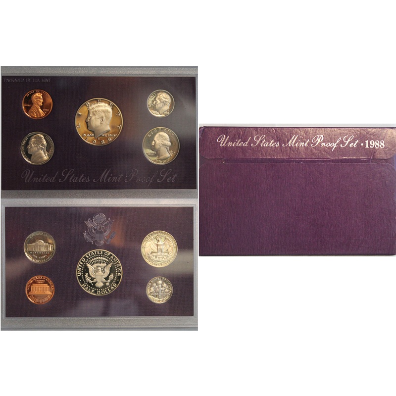 1988 Proof Set CN-Clad (OGP) 5 coins
