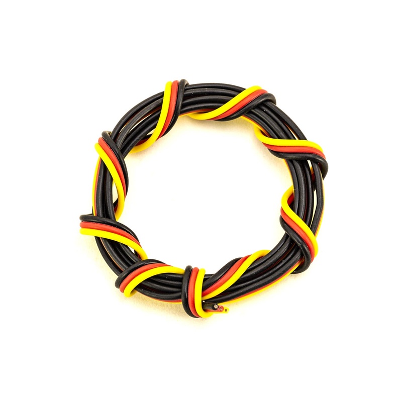 BenchCraft 22 Gauge Flat Servo Wire - Yellow/Red/Black (1 Meter)