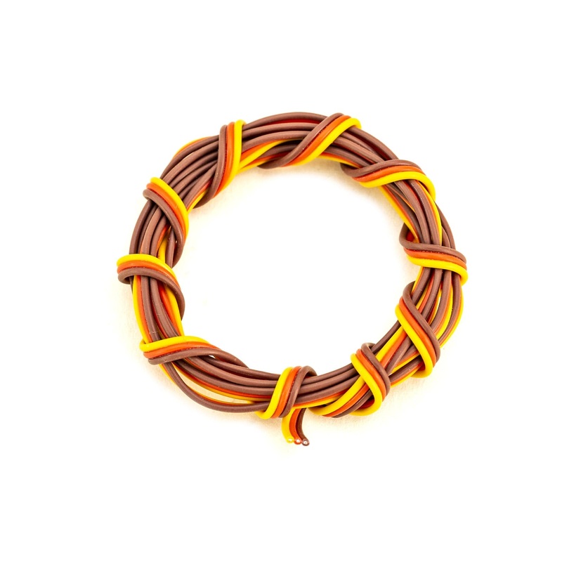BenchCraft 28 Gauge Flat Servo Wire - Brown/Red/Orange (1 Meter)
