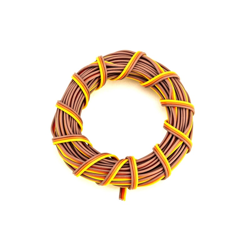 BenchCraft 28 Gauge Flat Servo Wire - Brown/Red/Orange (5 Meters)