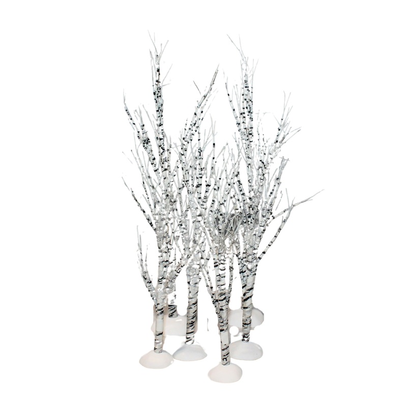Department 56: 52636 Winter Birch Trees - Set of 6