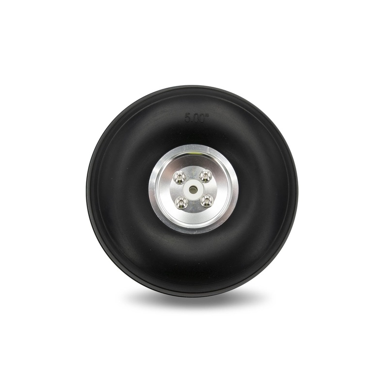 BenchCraft 127mm (5") x 46mm Treaded Polyurethane Wheel w/ Aluminum Hub for 5mm Axle