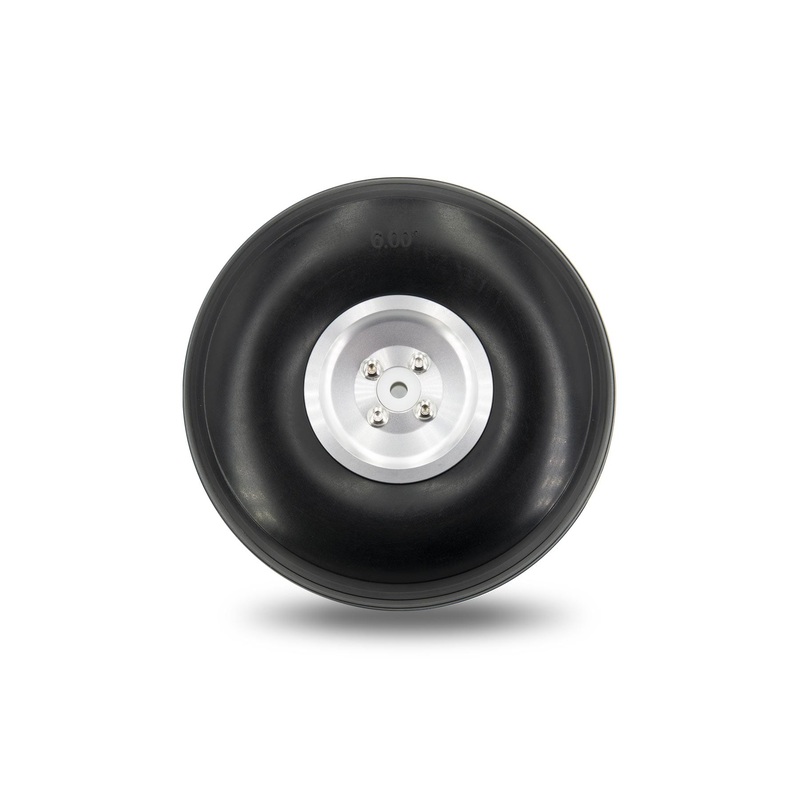 BenchCraft 152mm (6") x 54mm Treaded Polyurethane Wheel w/ Aluminum Hub for 6mm Axle