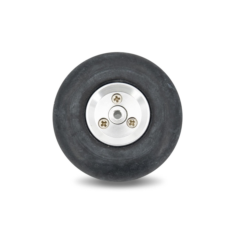 BenchCraft 48mm (1.9") x 15mm Solid Rubber Wheel w/ Aluminum Hub for 3mm Axle
