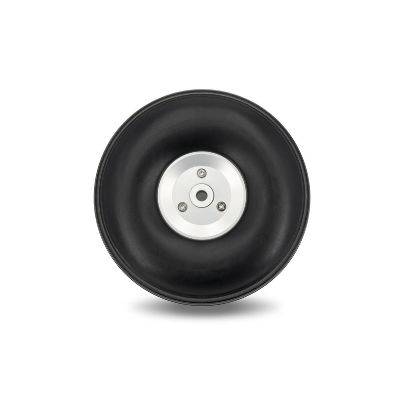 BenchCraft 95mm (3.75") x 34mm Treaded Polyurethane Wheel w/ Aluminum Hub for 5mm Axle
