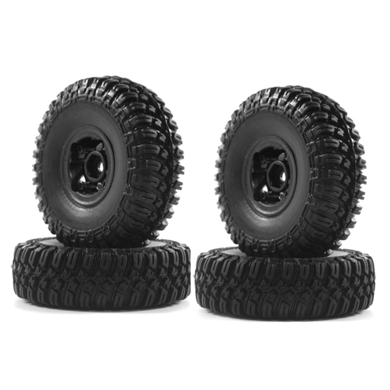 Hobby Plus 1/18 Scale 1.0" T-Finder A/T Tire and Black Wheel Set (4)