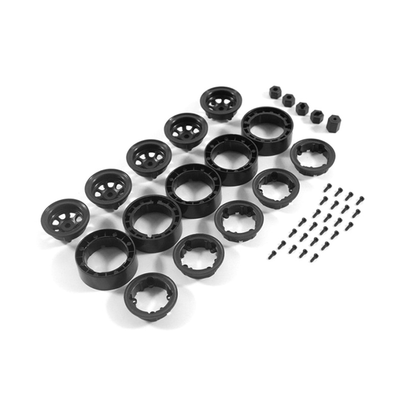 Hobby Plus 1/18 Scale Black Internal Bead Lock Wheel 5 pc. Set