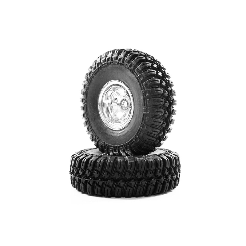 Hobby Plus T-Finder A/T Chrome Wheel/Tire Set