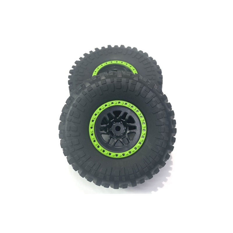 Primus 1/20 Scale DB20 Wheel and Tire, Assembled (pr.) - Green