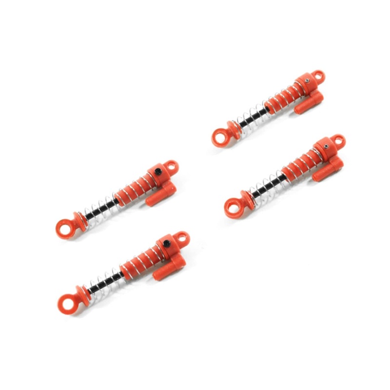 Hobby Plus 1/24 and 1/18 Scale Complete Red Plastic Shock Set (4)