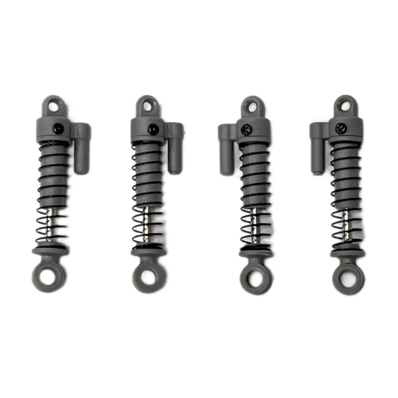 Hobby Plus 1/24 and 1/18 Scale Grey Long Plastic Shock Set (4)